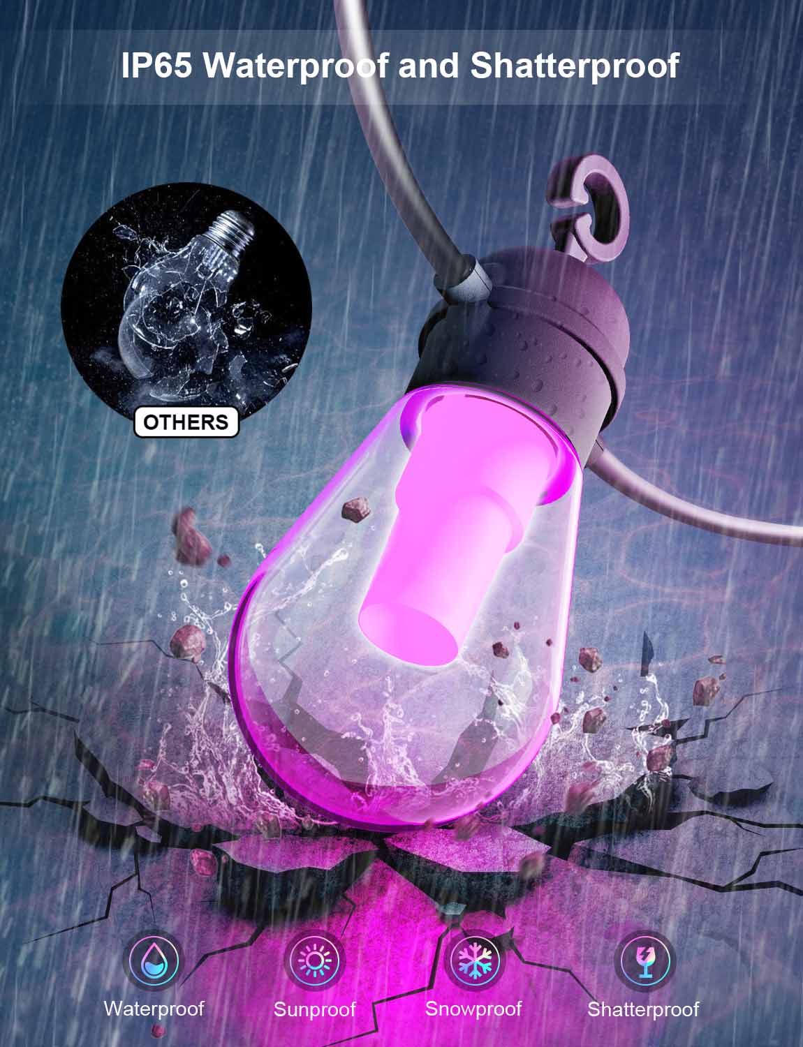 AppeckRGBWSmartOutdoorStringLights-IP65