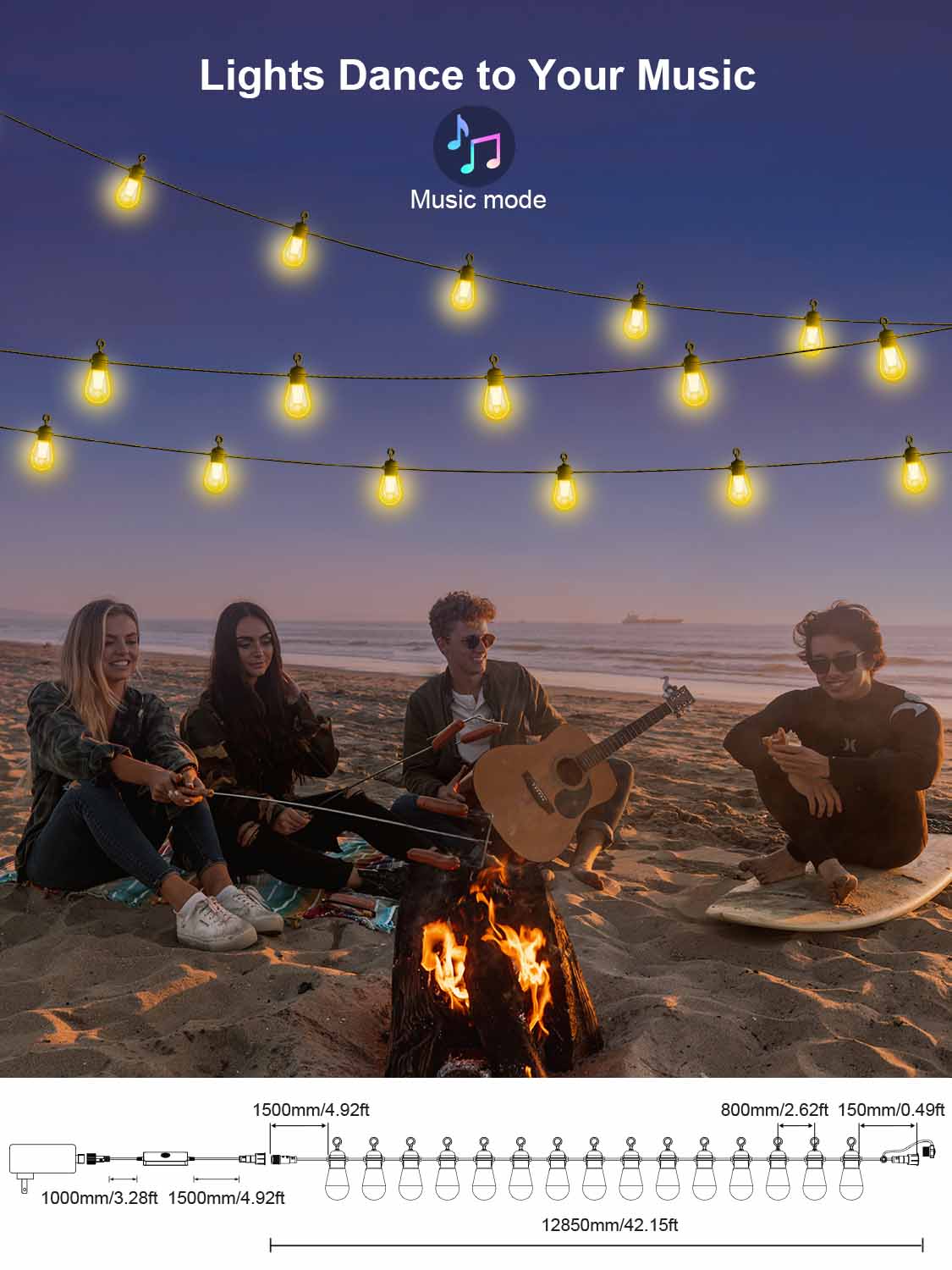 AppeckRGBWSmartOutdoorStringLights-Mustic