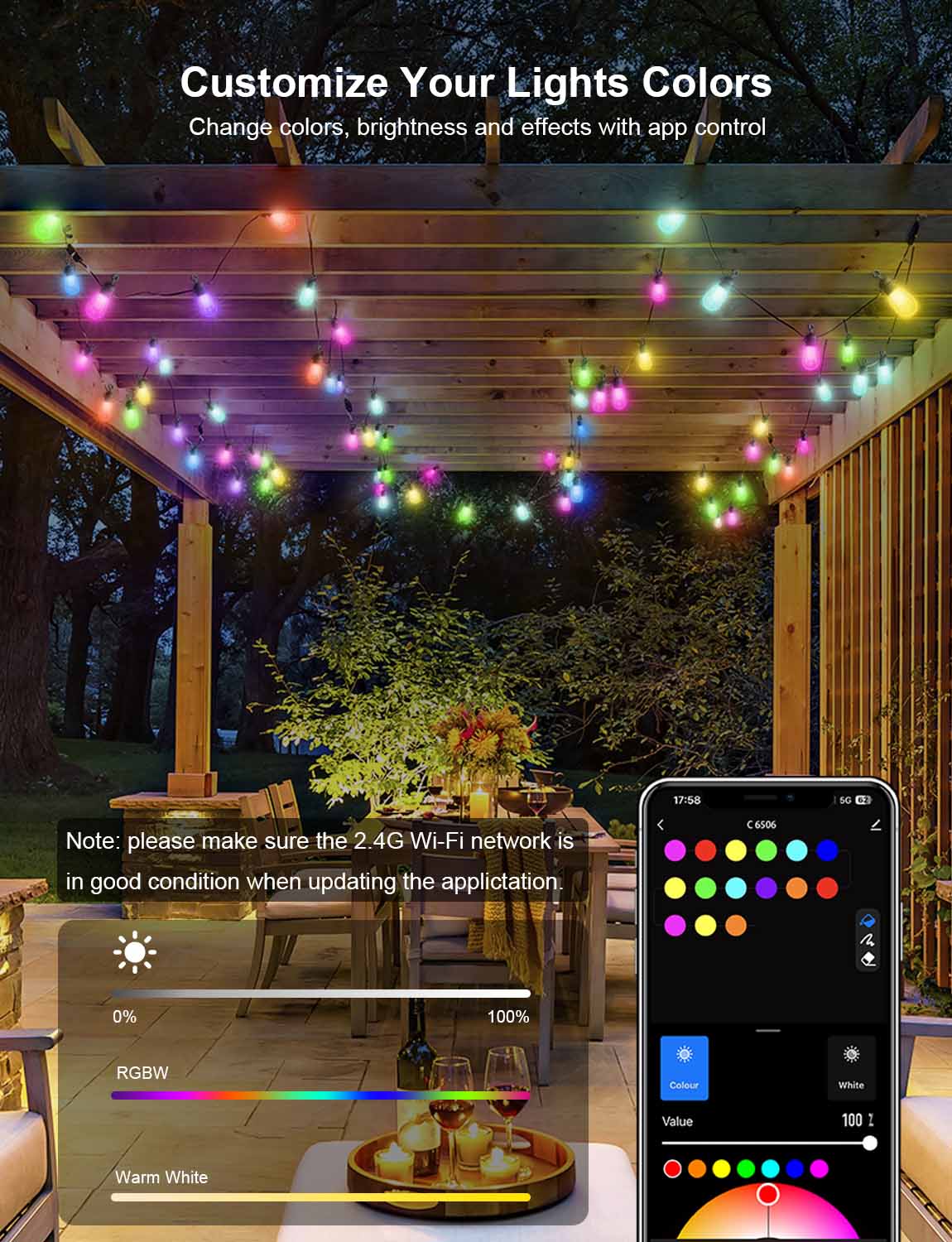 AppeckRGBWSmartOutdoorStringLights-RGBW