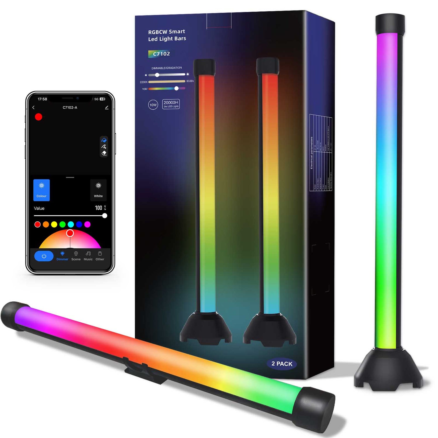 Appeck RGBICW Smart Light Bars