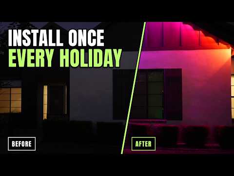 APPECK PL2 real-home installation and sponsored creator review showing roofline mounting, warm and cool white lighting, RGB effects, and app zone control