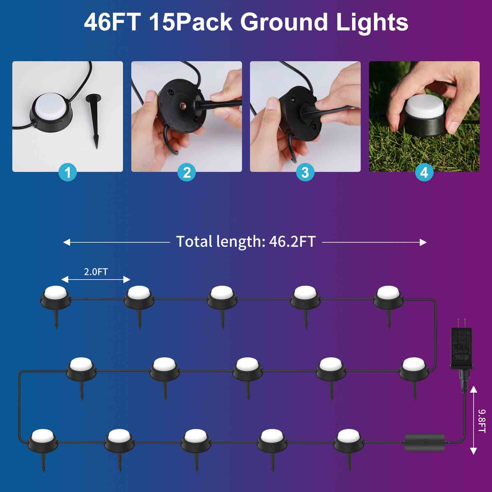 APPECK Outdoor Ground Lights-Install
