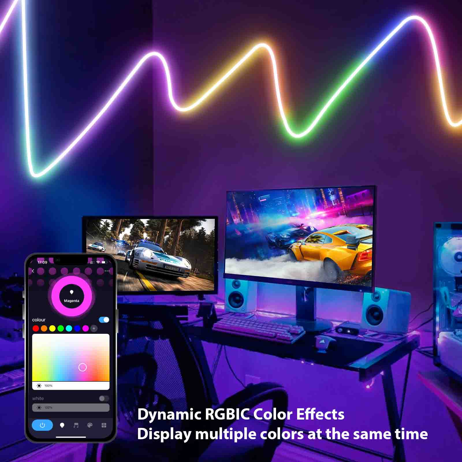APPECK RGB_+IC Neon Rope Lights-RGBIC