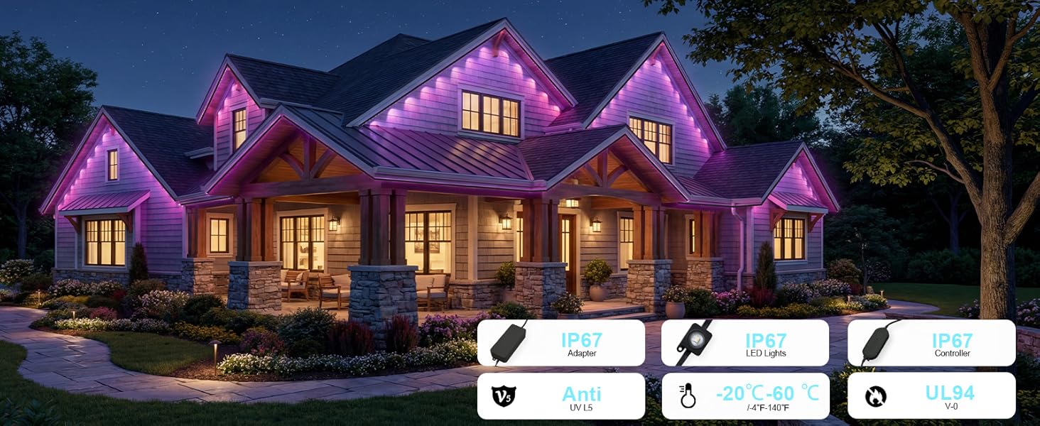 APPECK Permanent Outdoor Lights 50ft Track Kit