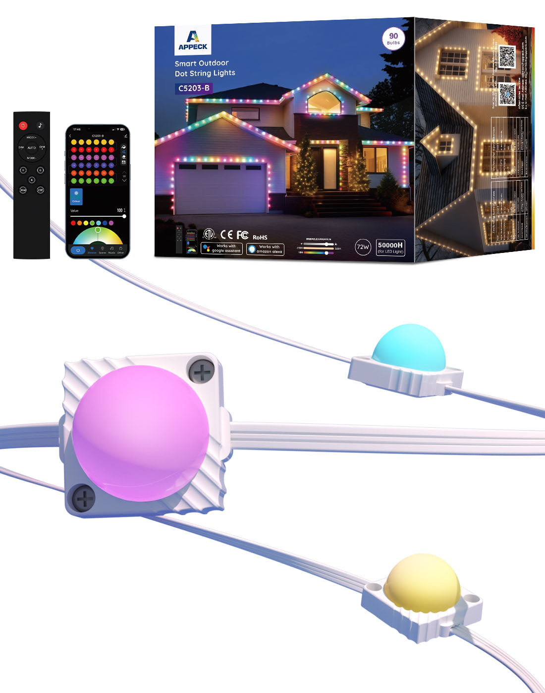 Appeck Outdoor Dot String Lights