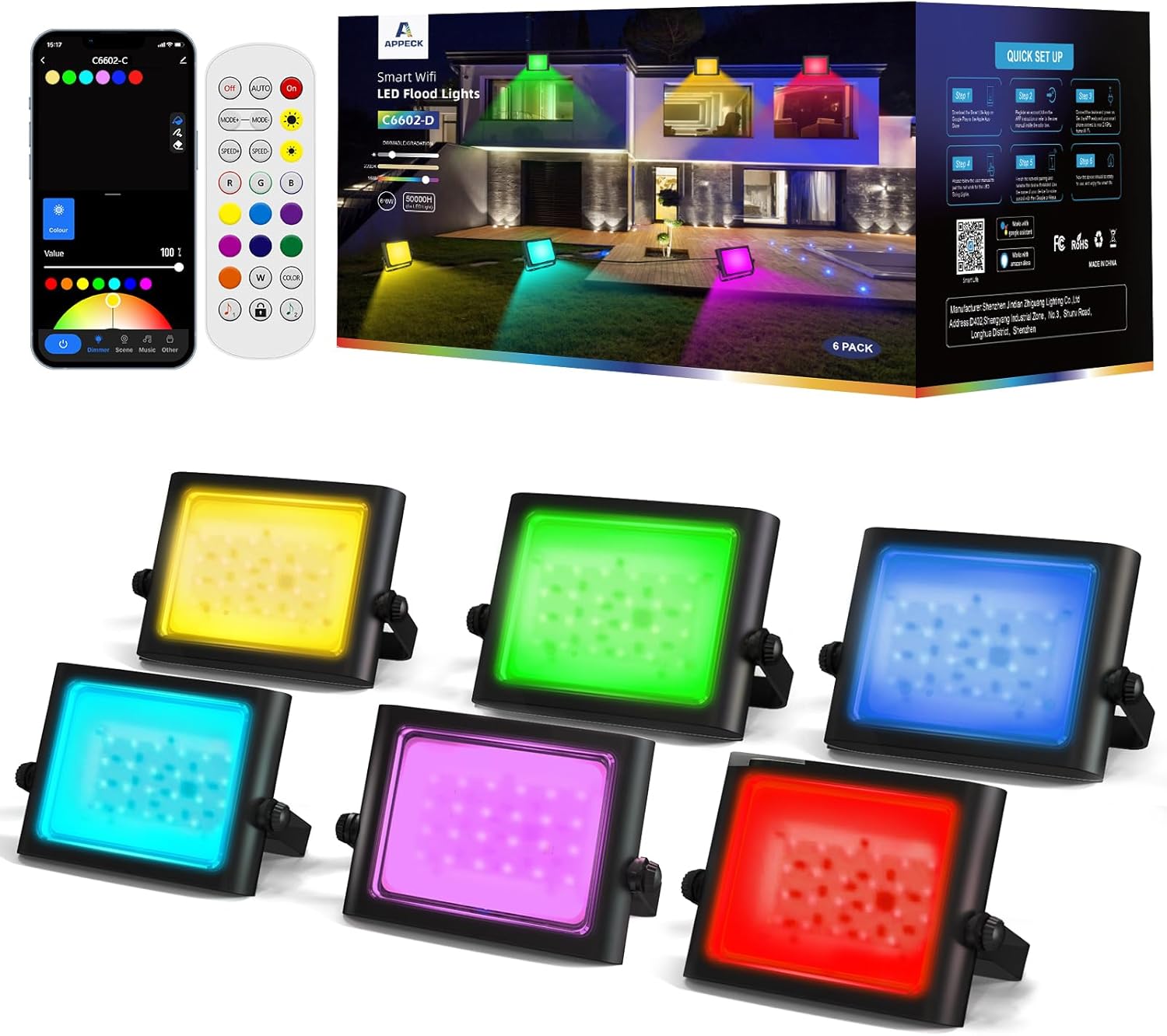 Appeck RGB Flood Lights Outdoor