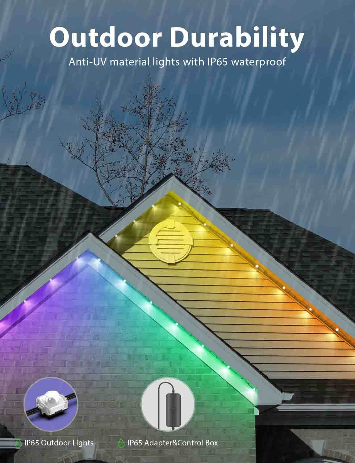 APPECKRGBPermanentOutdoorLights-IP65Waterproofing