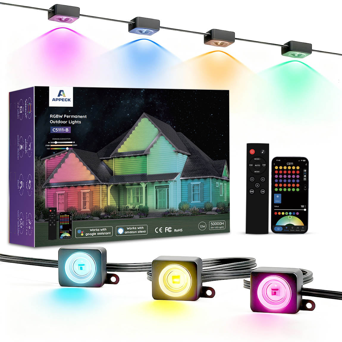 APPECK RGBW Permanent Outdoor Lights 2