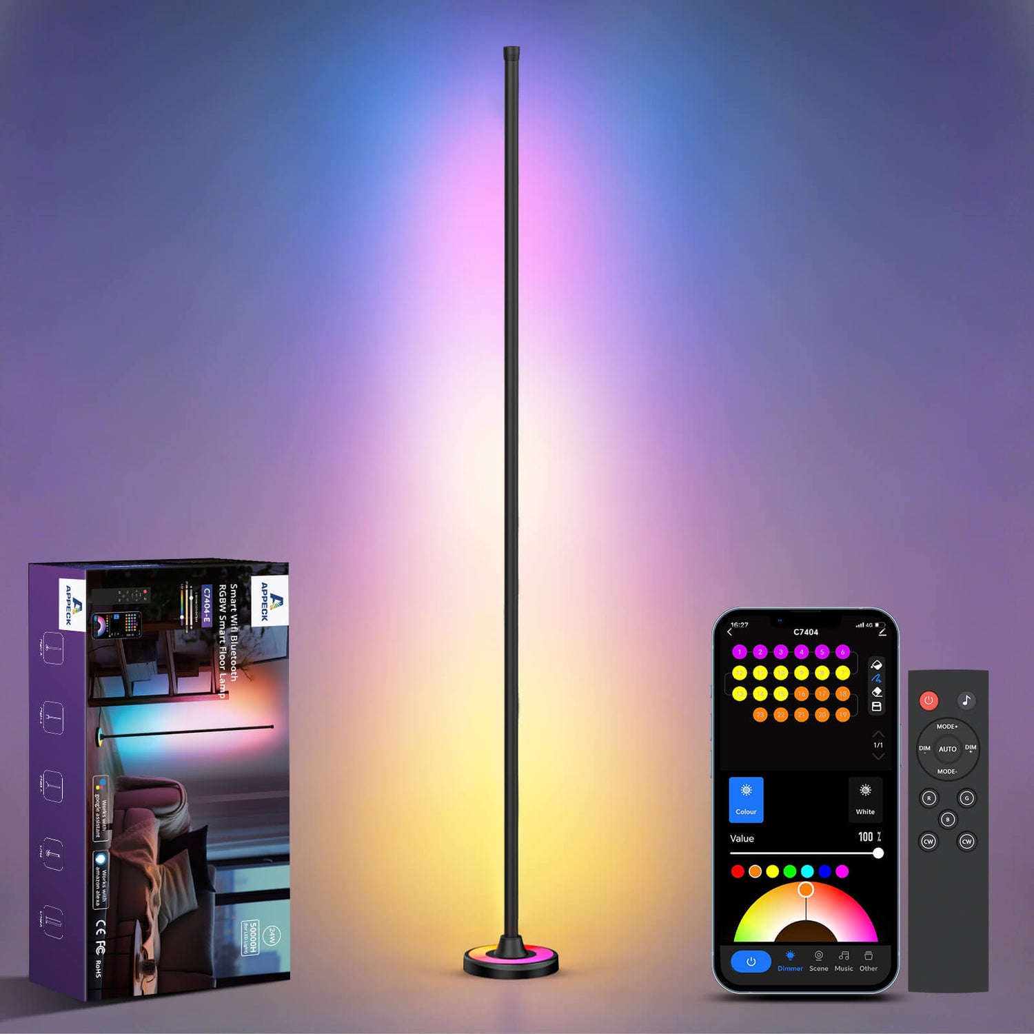 Appeck RGBW Smart Corner Floor Lamp
